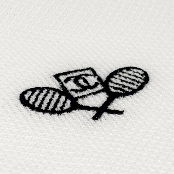 CHANEL Sport Vintage 05P CC Logo Polo T-shirt Top #38 Tennis Racket [106476] - Picture 11 of 12